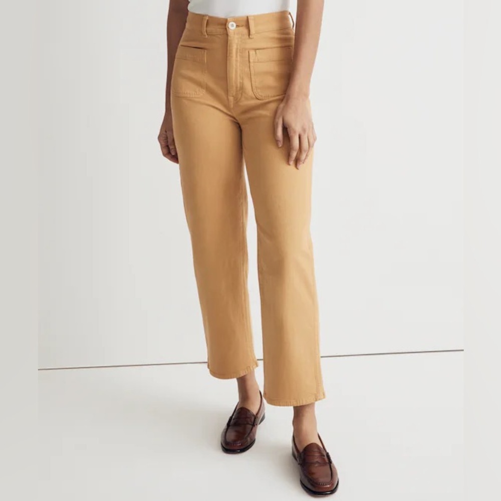 NWT Madewell Petite Emmett 2.0 Wide-Leg Crop Pants – Earthen Gold – Petite 28